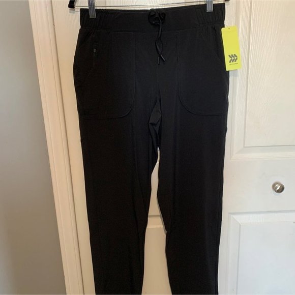 all in motion Pants - All In Motion Womens Black Long Tie Waist Joggers Size Small
